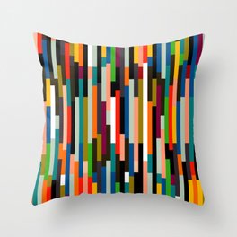mid century stripes geometry retro Throw Pillow