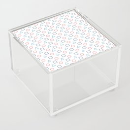 Asymetric pattern with outlines of squares, circles and triangles Acrylic Box