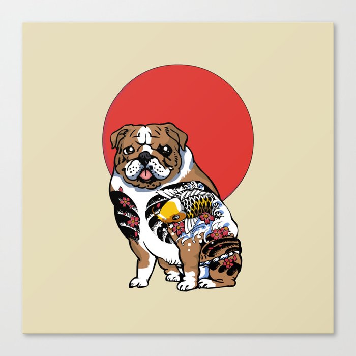 Yakuza English Bulldog Canvas Print