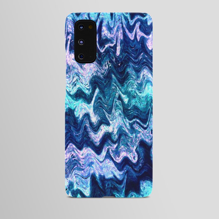 Mystical Cyan and Pink Waves Abstract Android Case