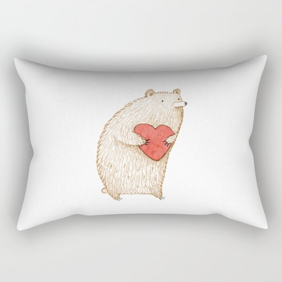 Bear with Heart Rectangular Pillow