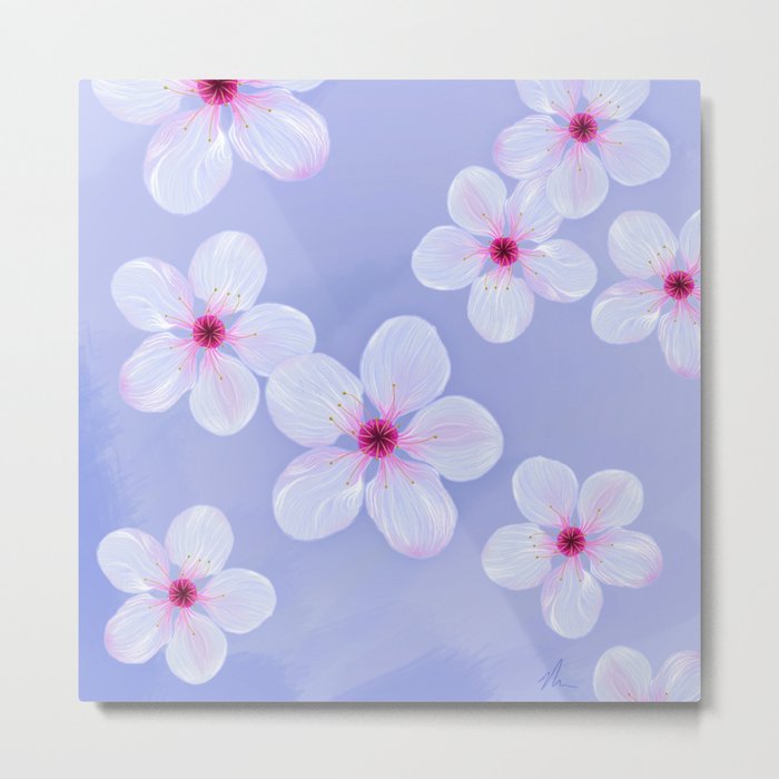 Cherry Blossoms - Painting Metal Print