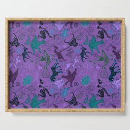 Mythological characters, purple Serving Tray