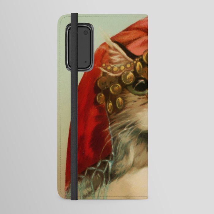 “Gypsy Cat with Fan and Scarf” by Maurice Boulanger Android Wallet Case
