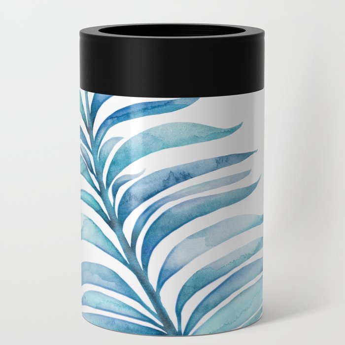 Blue Seagrass Watercolor Can Cooler