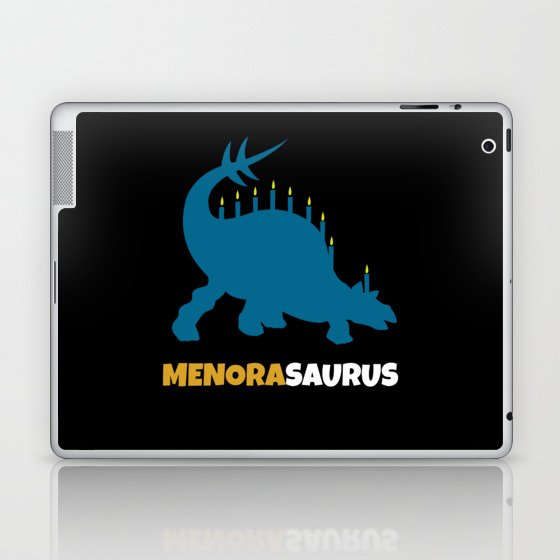 Funny Menosaurus Dinosaur Menorah 2021 Hanukkah Laptop & iPad Skin