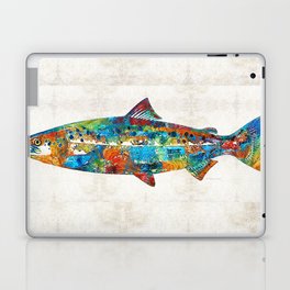 Fish Art Print - Colorful Salmon - By Sharon Cummings Laptop Skin