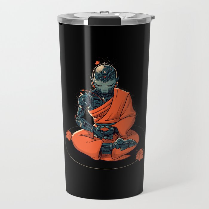 Meditation Robot Monk by Tobe Fonseca Travel Mug