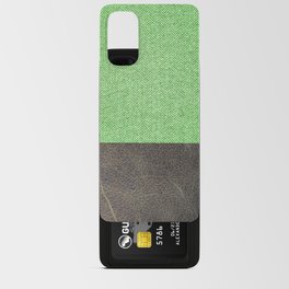 Green Herringbone Brown Leather Android Card Case