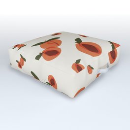 Peaches Realness Outdoor Floor Cushion | Peaches, Minimalist, Illustration, Pattern, Minimalistic, Digital, Fruit, Natural, Figurative, Graphicdesign 