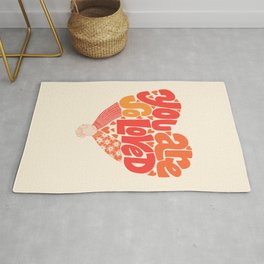 You are so loved Handdrawn Lettering Beige Background Rug