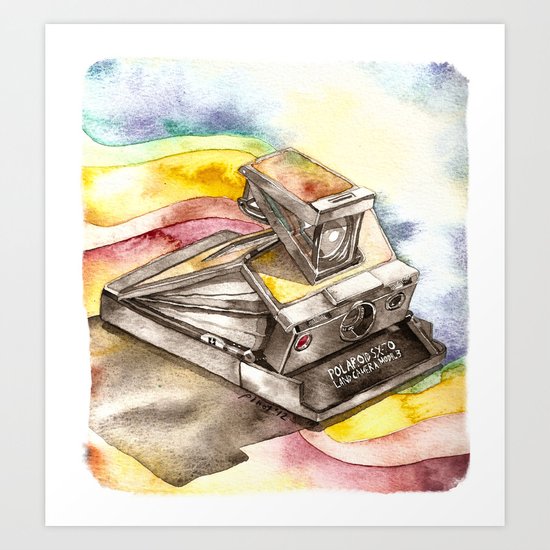 Vintage gadget series: Polaroid SX-70 Model 3 Land Camera Art Print