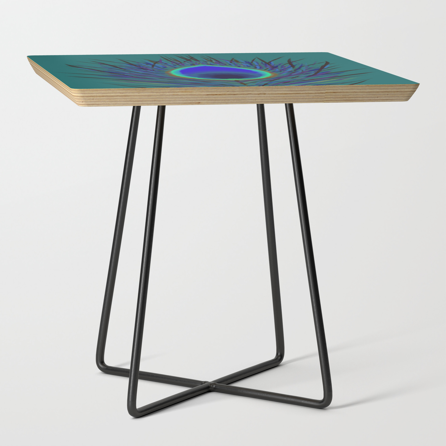 Peacock Feather Side Table By Lizpieroni Society6