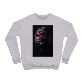 From pain springs life; male portrait with pink flowers color magical realism fantasy portrait photograph / photography Crewneck Sweatshirt
