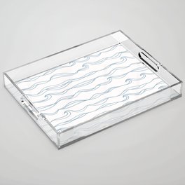 Ocean Waves on White Acrylic Tray