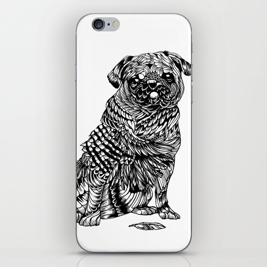 Pug Feather iPhone & iPod Skin