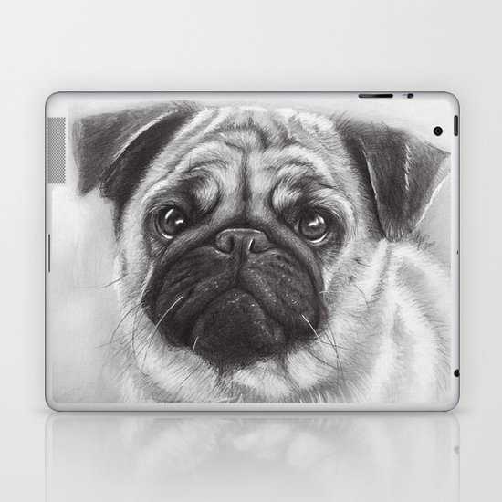 Cute Pug Dog Animal Pugs Portrait Laptop & iPad Skin