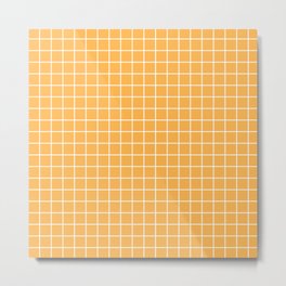 Grid Yellow Metal Print | Yellowgrid, Yellowgridpattern, Scandinavian, Squares, Yellow, Dutchmodern, Retro80S, Gridpattern, Memphisstyle, Grid 