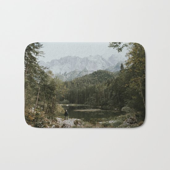 Mountain lake vibes II - Landscape Photography Bath Mat
