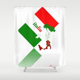 Elegant Italia - Italy Flag And Map Shower Curtain