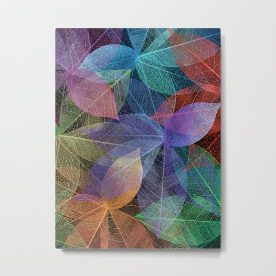 Colored Leaf Pattern 2 Metal Print