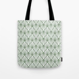 Art Deco Mint Green & White Abstract Pattern Tote Bag