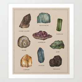 Gems and Minerals Art Print