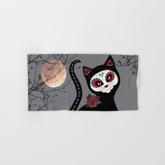 Day of the Dead Cat Hand & Bath Towel