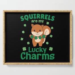 Squirrels Are My Lucky Charms St Patrick's Day Serving Tray