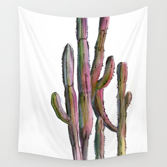 Cactus in green and pink Wall Tapestry