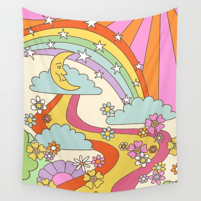 Retro wall sale tapestry