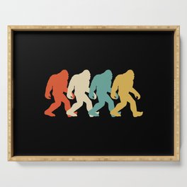 Bigfoot Silhouette Retro-Pop Art Serving Tray
