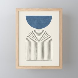 Arch Balance Blue Framed Mini Art Print