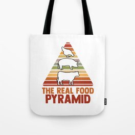 The Real Food Pyramid Food Groups Barbecue Chicken Pork Tote Bag