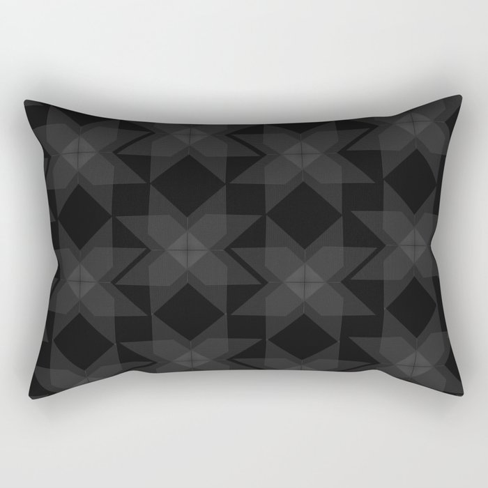 Black Abstract  Rectangular Pillow