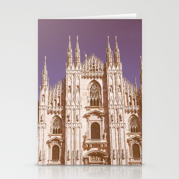 Vintage looking Milan cathedral aka Duomo di Milano gothic church Stationery Cards