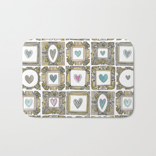 love heart frames Bath Mat