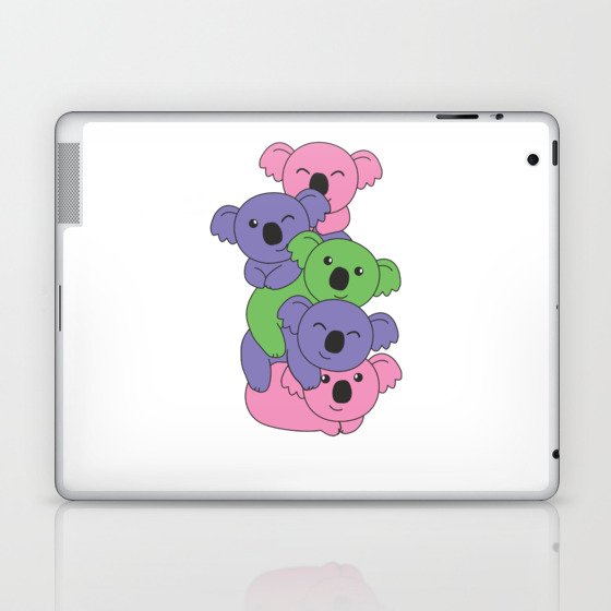 Trigender Flag Pride Lgbtq Cute Koala Pile Laptop & iPad Skin