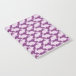 Floral Bunnies with 'Heart' - Light Purple on dark Notebook