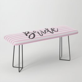 Bride Pink and White Stripes Bench