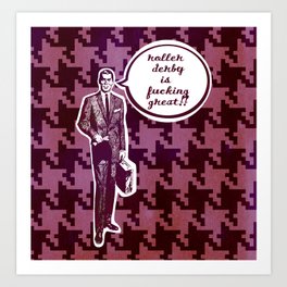 Hip swinging, roller derby lovin' cat. Art Print | Funny, Graphic Design, Vector 
