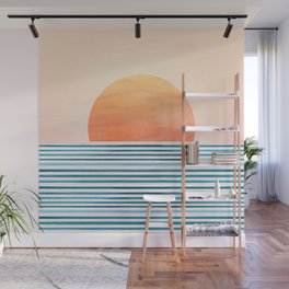 Tropical Sunrise Abstract Landscape Wall Mural