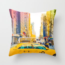 Colors of New York City Downtown Manhattan Throw Pillow