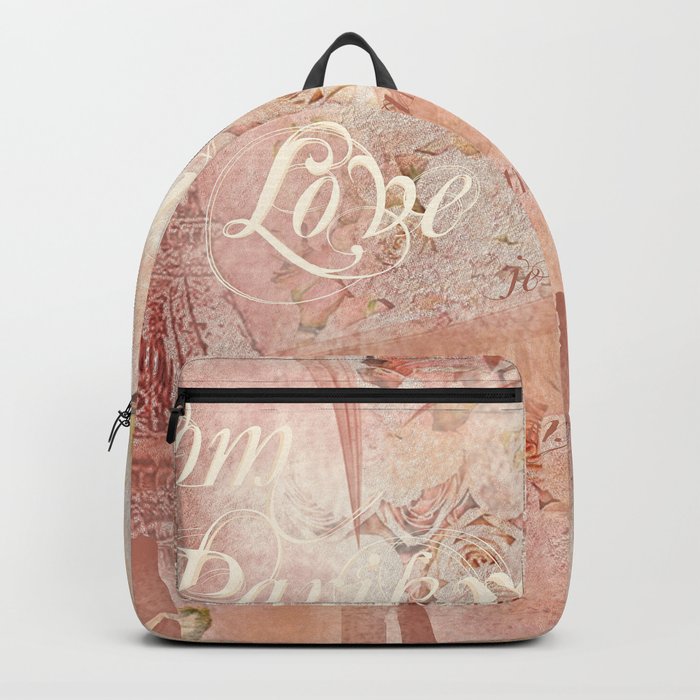 From Paris With Love In Salmon-Rosé Backpack