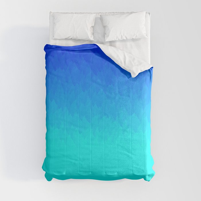 Electric Blue Ombre flames Light Blue to Dark Blue Comforter by Angela Chang Society6