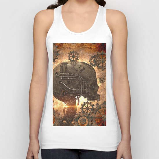 Steampunk, skull Unisex Tank Top