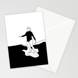 surfer girl / female surf /surf art / surf decor / wallhanging / minimal art / illustration Stationery Cards