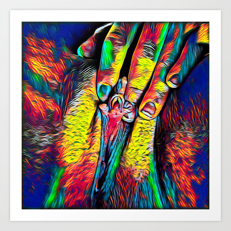 Psychedelic pop art illustration colorful art print colorful painting digit...