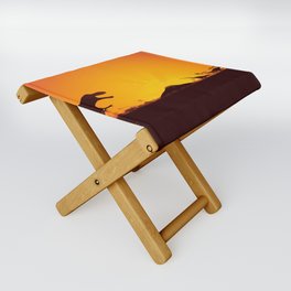 Dinosaurs with volcano  Folding Stool