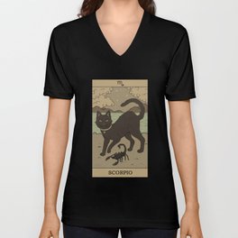 Scorpio Cat V Neck T Shirt